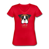 I love my Boxer Women's V-Neck T-Shirt-Women's V-Neck T-Shirt | Fruit of the Loom L39VR-I love Veterinary