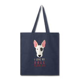 I love my Bull Terrier Cotton Tote Bag-Tote Bag | Q-Tees Q800-I love Veterinary