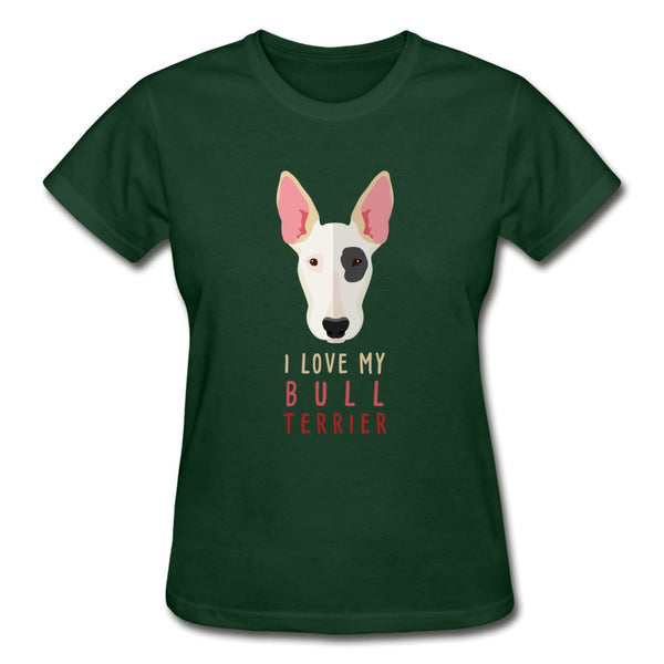 I love my Bull Terrier Gildan Ultra Cotton Ladies T-Shirt-Ultra Cotton Ladies T-Shirt | Gildan G200L-I love Veterinary