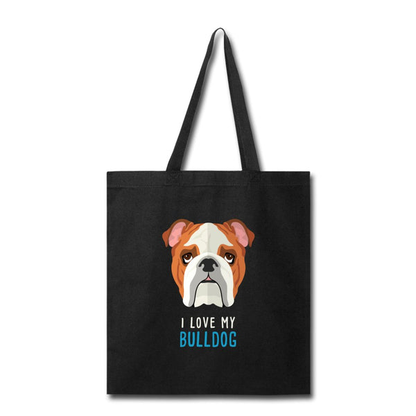 I love my Bulldog Cotton Tote Bag-Tote Bag | Q-Tees Q800-I love Veterinary