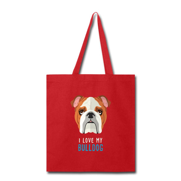 I love my Bulldog Cotton Tote Bag-Tote Bag | Q-Tees Q800-I love Veterinary