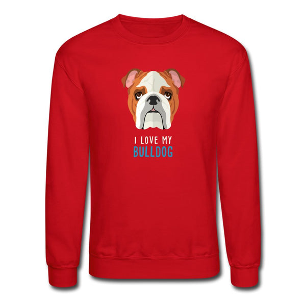 I love my Bulldog Crewneck Sweatshirt-Unisex Crewneck Sweatshirt | Gildan 18000-I love Veterinary