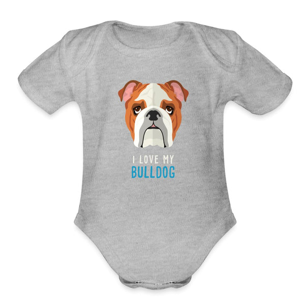 I love my Bulldog Onesie-Organic Short Sleeve Baby Bodysuit | Spreadshirt 401-I love Veterinary