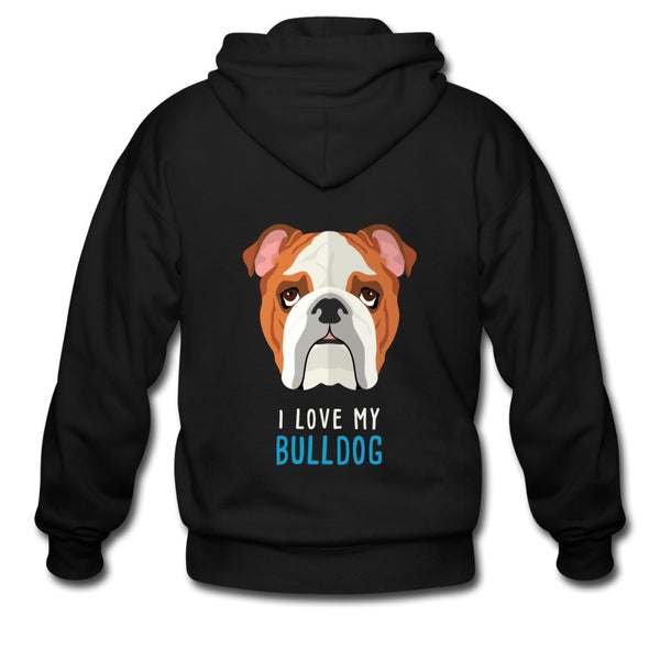 I love my Bulldog Unisex Zip Hoodie-Heavy Blend Adult Zip Hoodie | Gildan G18600-I love Veterinary