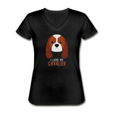 I love my Cavalier Women's V-Neck T-Shirt-Women's V-Neck T-Shirt | Fruit of the Loom L39VR-I love Veterinary