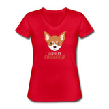 I love my Chihuahua Women's V-Neck T-Shirt-Women's V-Neck T-Shirt | Fruit of the Loom L39VR-I love Veterinary