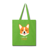 I love my Corgi Cotton Tote Bag-Tote Bag | Q-Tees Q800-I love Veterinary