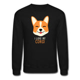 I love my Corgi Crewneck Sweatshirt-Unisex Crewneck Sweatshirt | Gildan 18000-I love Veterinary