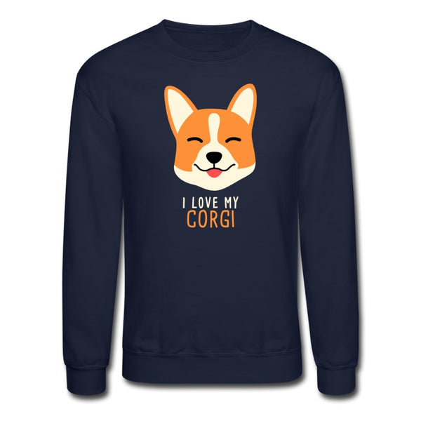 I love my Corgi Crewneck Sweatshirt-Unisex Crewneck Sweatshirt | Gildan 18000-I love Veterinary