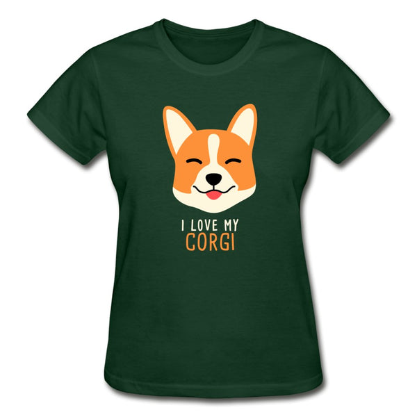 I love my Corgi Gildan Ultra Cotton Ladies T-Shirt-Ultra Cotton Ladies T-Shirt | Gildan G200L-I love Veterinary