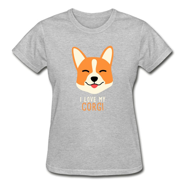 I love my Corgi Gildan Ultra Cotton Ladies T-Shirt-Ultra Cotton Ladies T-Shirt | Gildan G200L-I love Veterinary