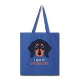 I love my Dachshund Cotton Tote Bag-Tote Bag | Q-Tees Q800-I love Veterinary