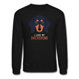 I love my Dachshund Crewneck Sweatshirt-Unisex Crewneck Sweatshirt | Gildan 18000-I love Veterinary