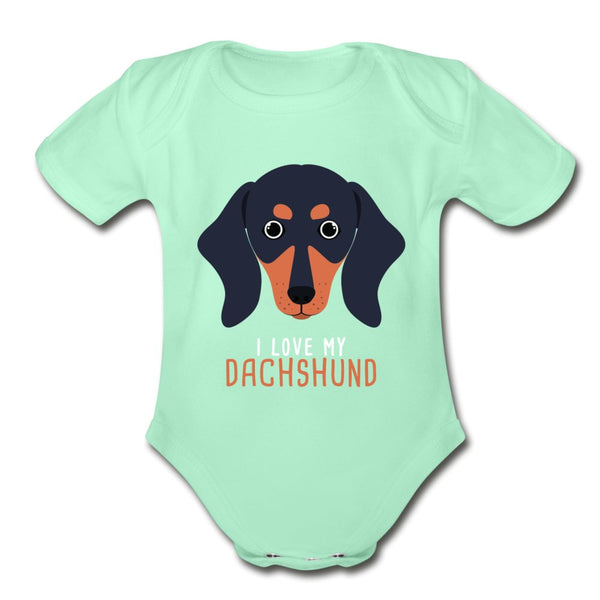 I love my Dachshund Onesie-Organic Short Sleeve Baby Bodysuit | Spreadshirt 401-I love Veterinary