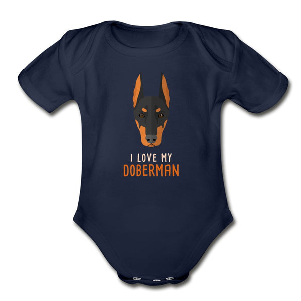 I love my Doberman Onesie-Organic Short Sleeve Baby Bodysuit | Spreadshirt 401-I love Veterinary