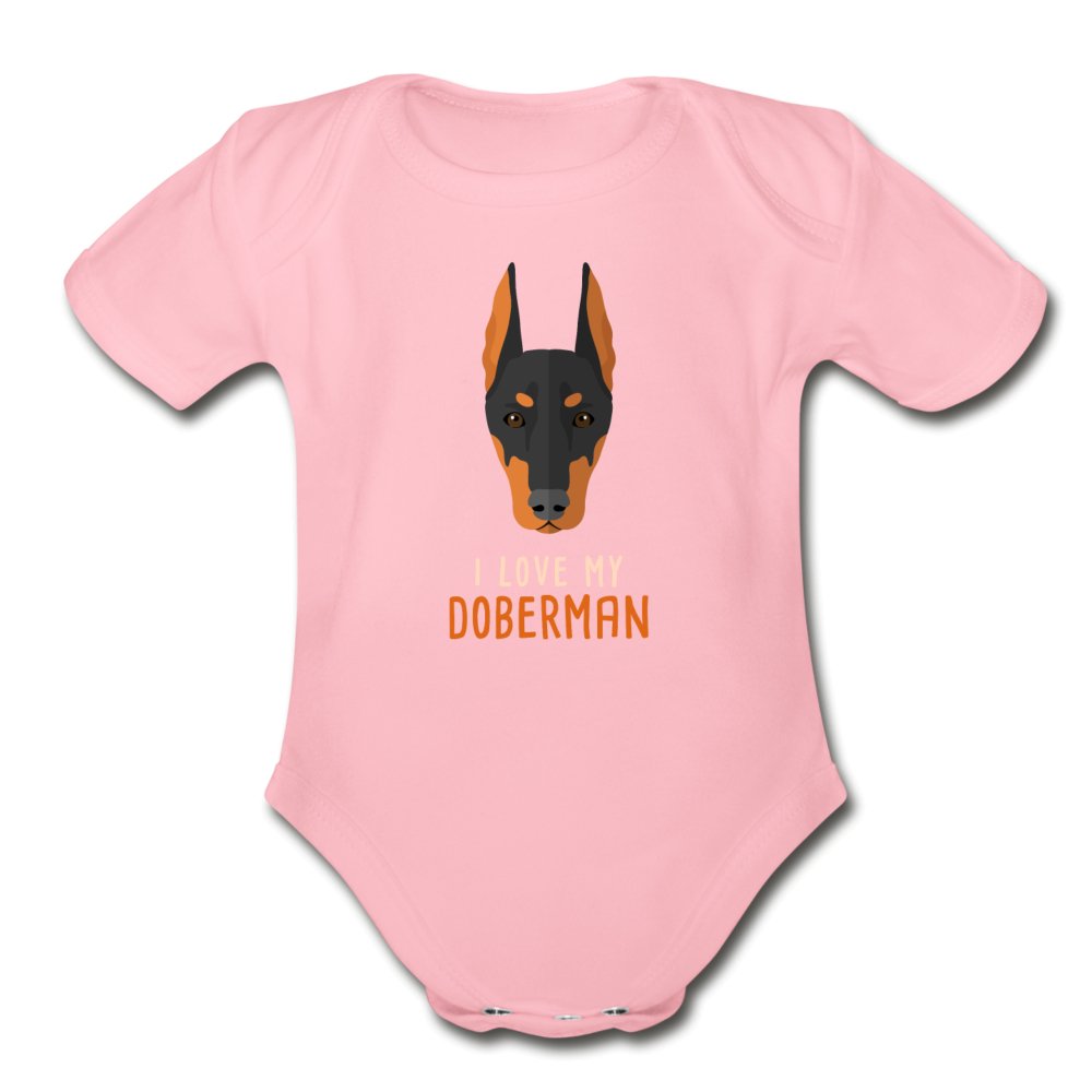I love my Doberman Onesie-Organic Short Sleeve Baby Bodysuit | Spreadshirt 401-I love Veterinary