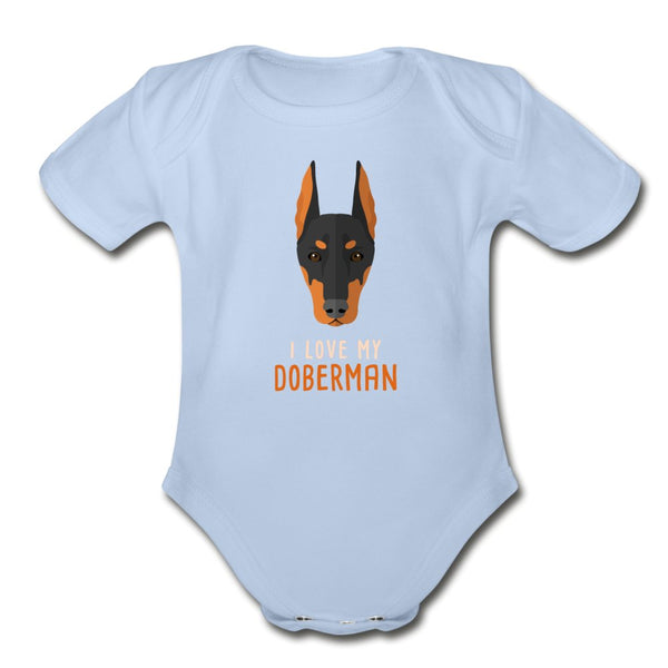I love my Doberman Onesie-Organic Short Sleeve Baby Bodysuit | Spreadshirt 401-I love Veterinary