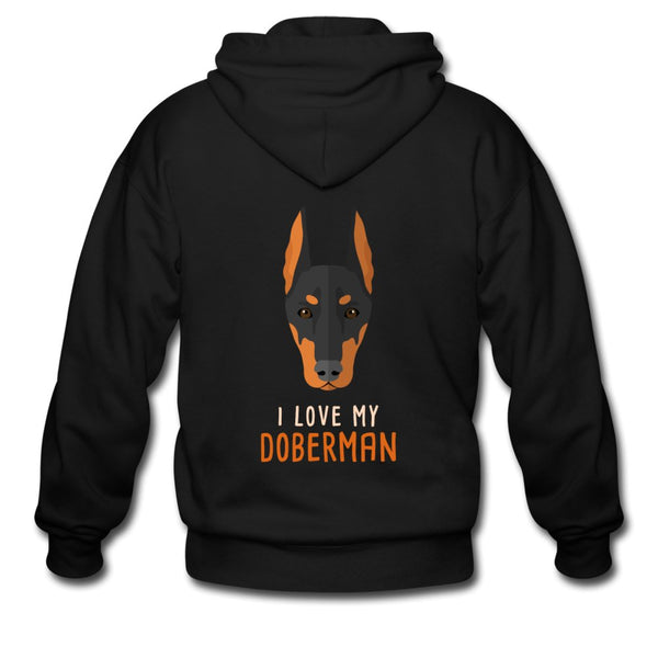 I love my Doberman Unisex Zip Hoodie-Heavy Blend Adult Zip Hoodie | Gildan G18600-I love Veterinary