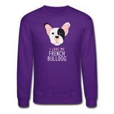 I love my French Bulldog Crewneck Sweatshirt-Unisex Crewneck Sweatshirt | Gildan 18000-I love Veterinary