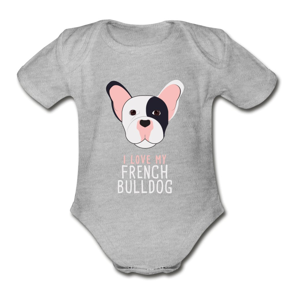 I love my French Bulldog Onesie-Organic Short Sleeve Baby Bodysuit | Spreadshirt 401-I love Veterinary