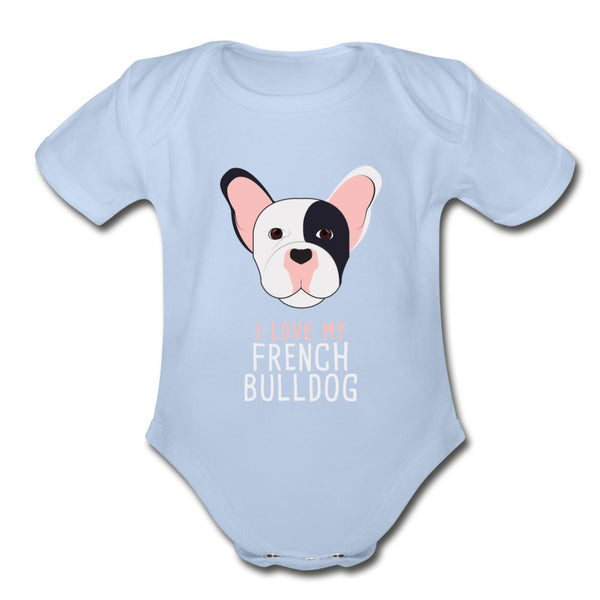I love my French Bulldog Onesie-Organic Short Sleeve Baby Bodysuit | Spreadshirt 401-I love Veterinary
