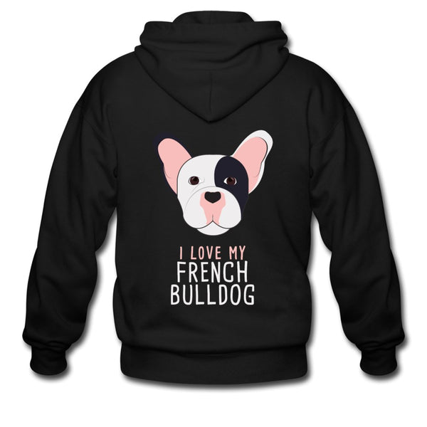 I love my French Bulldog Unisex Zip Hoodie-Heavy Blend Adult Zip Hoodie | Gildan G18600-I love Veterinary