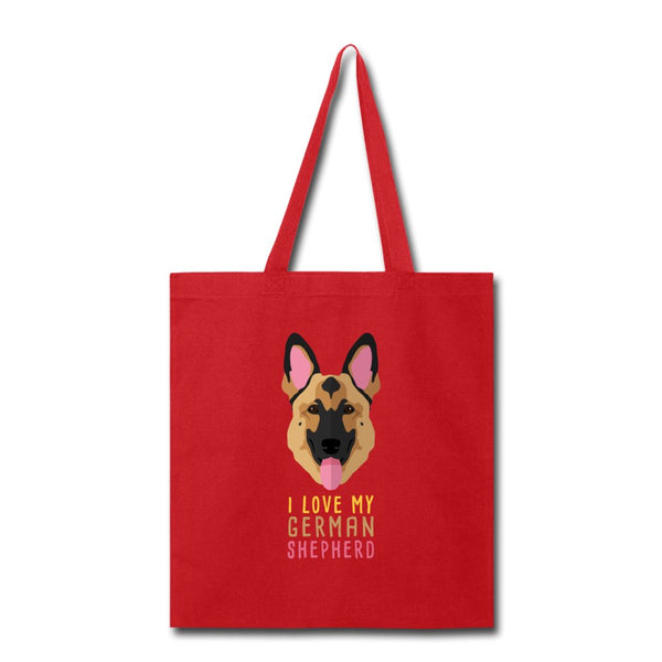 I love my German Shepherd Cotton Tote Bag-Tote Bag | Q-Tees Q800-I love Veterinary