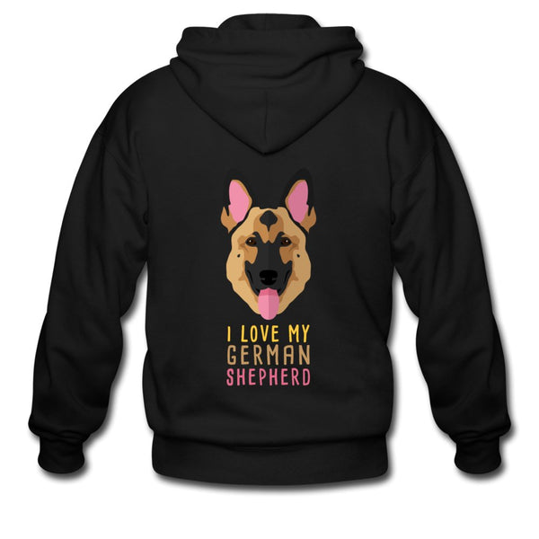I love my German Shepherd Unisex Zip Hoodie-Heavy Blend Adult Zip Hoodie | Gildan G18600-I love Veterinary