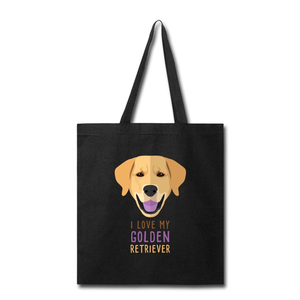 I love my Golden Retriever Cotton Tote Bag-Tote Bag | Q-Tees Q800-I love Veterinary