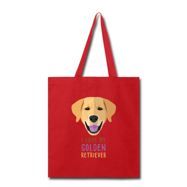 I love my Golden Retriever Cotton Tote Bag-Tote Bag | Q-Tees Q800-I love Veterinary