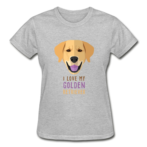 I love my Golden Retriever Gildan Ultra Cotton Ladies T-Shirt-Ultra Cotton Ladies T-Shirt | Gildan G200L-I love Veterinary
