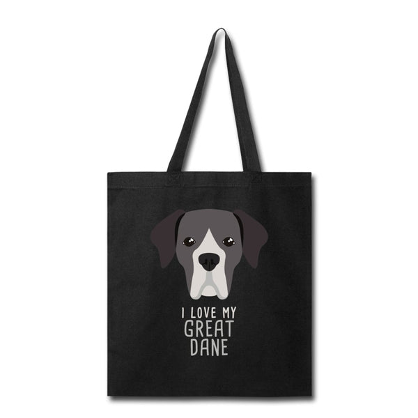 I love my Great Dane Cotton Tote Bag-Tote Bag | Q-Tees Q800-I love Veterinary