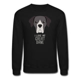 I love my Great Dane Crewneck Sweatshirt-Unisex Crewneck Sweatshirt | Gildan 18000-I love Veterinary
