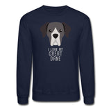I love my Great Dane Crewneck Sweatshirt-Unisex Crewneck Sweatshirt | Gildan 18000-I love Veterinary