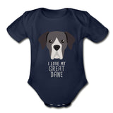 I love my Great Dane Onesie-Organic Short Sleeve Baby Bodysuit | Spreadshirt 401-I love Veterinary