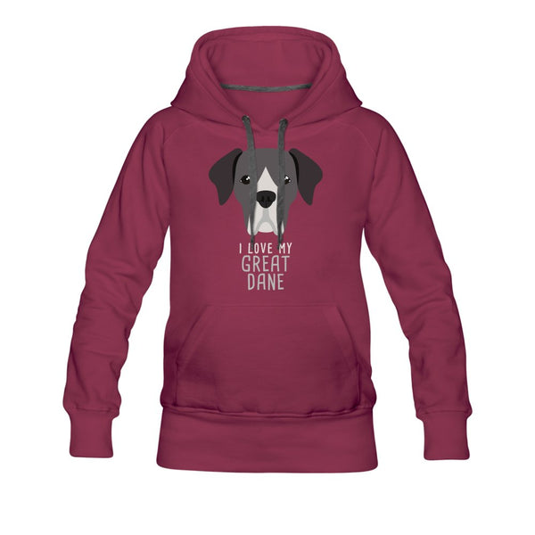 I love my Great Dane Women's Premium Hoodie-Women’s Premium Hoodie | Spreadshirt 444-I love Veterinary
