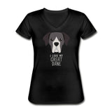 I love my Great Dane Women's V-Neck T-Shirt-Women's V-Neck T-Shirt | Fruit of the Loom L39VR-I love Veterinary