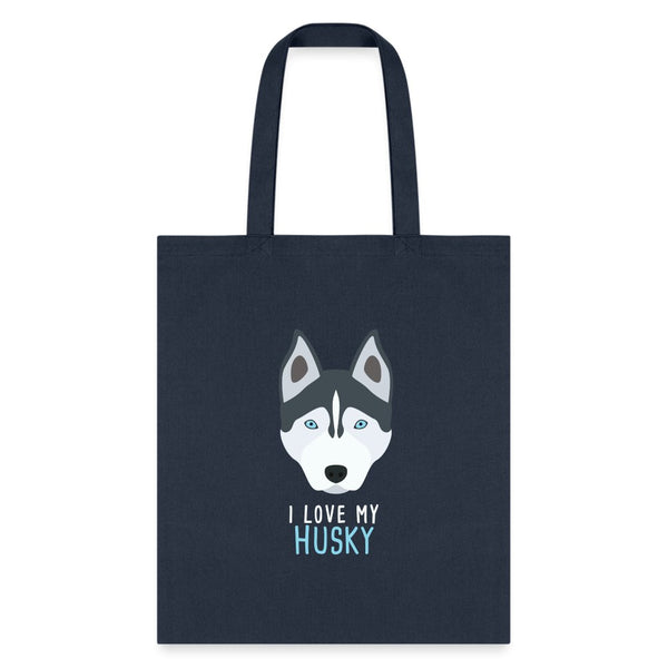 I love my Husky Cotton Tote Bag-Tote Bag | Q-Tees Q800-I love Veterinary