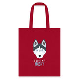 I love my Husky Cotton Tote Bag-Tote Bag | Q-Tees Q800-I love Veterinary