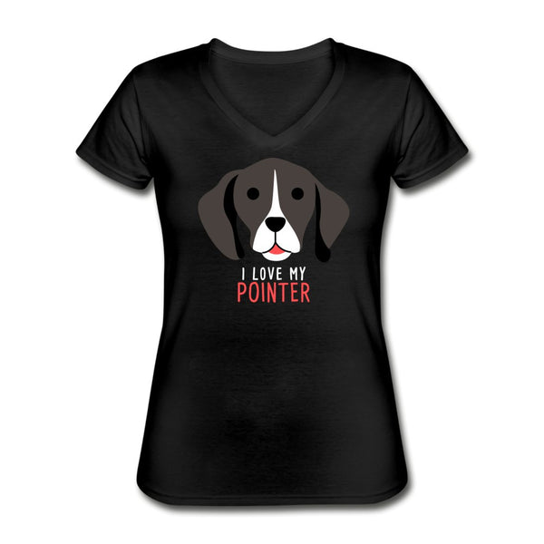 I love my Pointer Women's V-Neck T-Shirt-Women's V-Neck T-Shirt | Fruit of the Loom L39VR-I love Veterinary