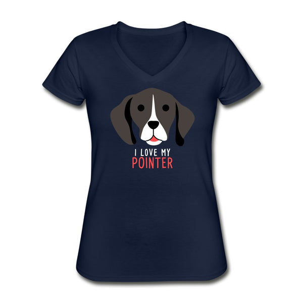 I love my Pointer Women's V-Neck T-Shirt-Women's V-Neck T-Shirt | Fruit of the Loom L39VR-I love Veterinary