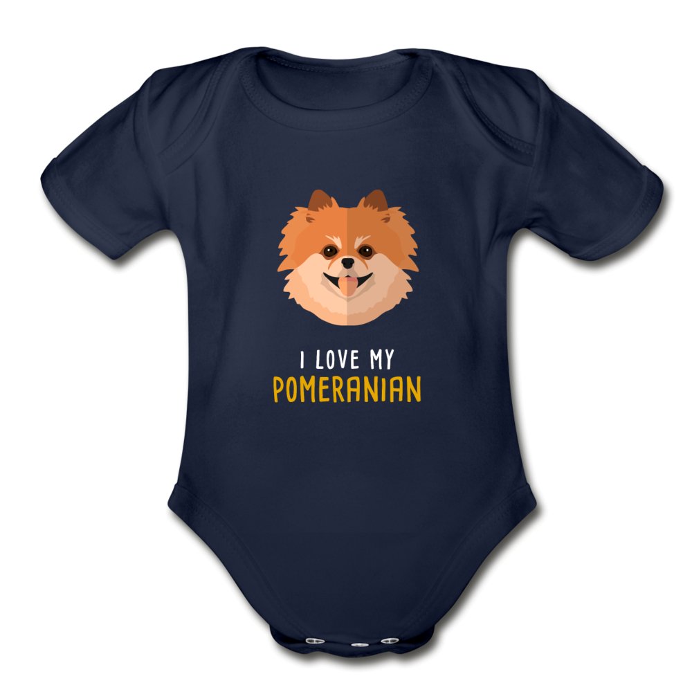 I love my Pomeranian Onesie-Organic Short Sleeve Baby Bodysuit | Spreadshirt 401-I love Veterinary