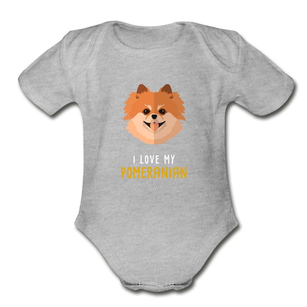 I love my Pomeranian Onesie-Organic Short Sleeve Baby Bodysuit | Spreadshirt 401-I love Veterinary