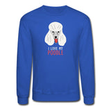I love my Poodle Crewneck Sweatshirt-Unisex Crewneck Sweatshirt | Gildan 18000-I love Veterinary