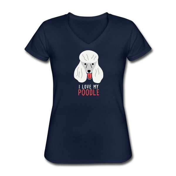 I love my Poodle Women's V-Neck T-Shirt-Women's V-Neck T-Shirt | Fruit of the Loom L39VR-I love Veterinary