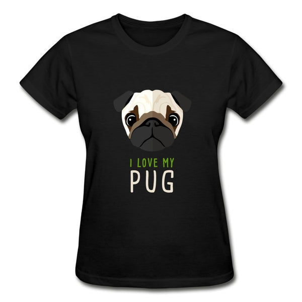 I love my Pug Gildan Ultra Cotton Ladies T-Shirt-Ultra Cotton Ladies T-Shirt | Gildan G200L-I love Veterinary