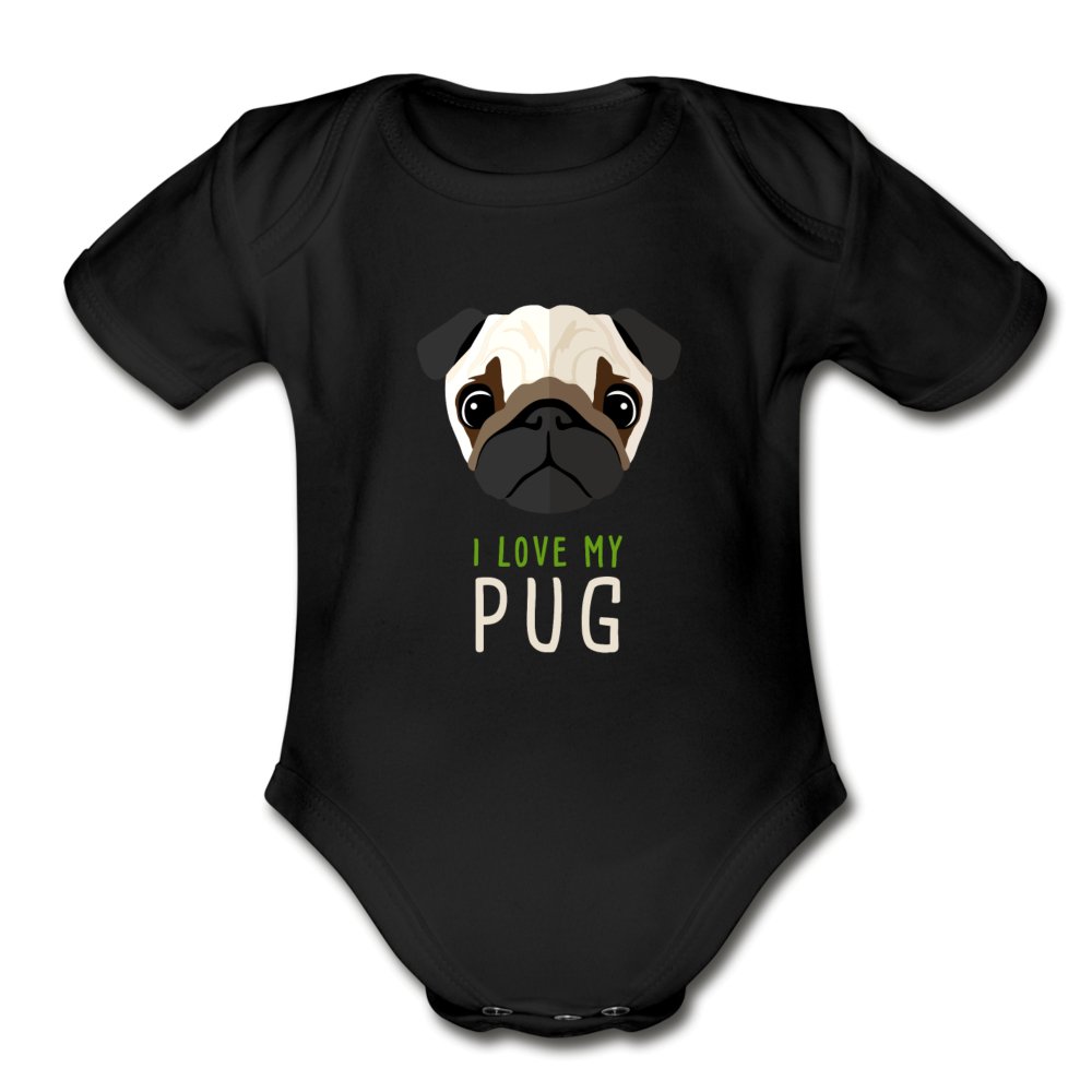 I love my Pug Onesie-Organic Short Sleeve Baby Bodysuit | Spreadshirt 401-I love Veterinary