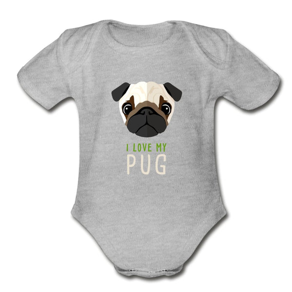 I love my Pug Onesie-Organic Short Sleeve Baby Bodysuit | Spreadshirt 401-I love Veterinary