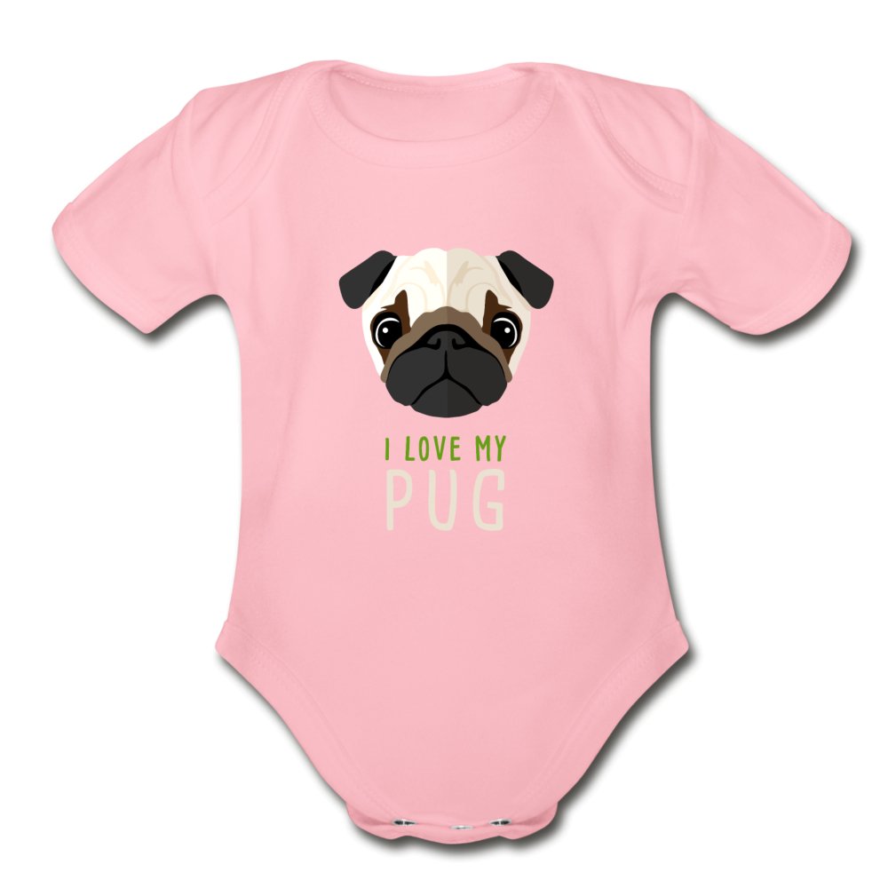 I love my Pug Onesie-Organic Short Sleeve Baby Bodysuit | Spreadshirt 401-I love Veterinary