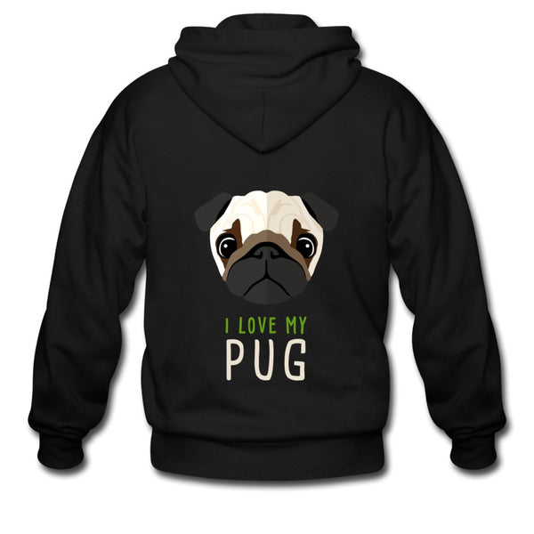 I love my Pug Unisex Zip Hoodie-Heavy Blend Adult Zip Hoodie | Gildan G18600-I love Veterinary